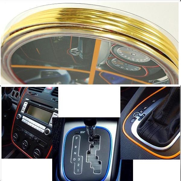 Car dash parts decoration trim molding 4mm(w) x 5m(l) gold