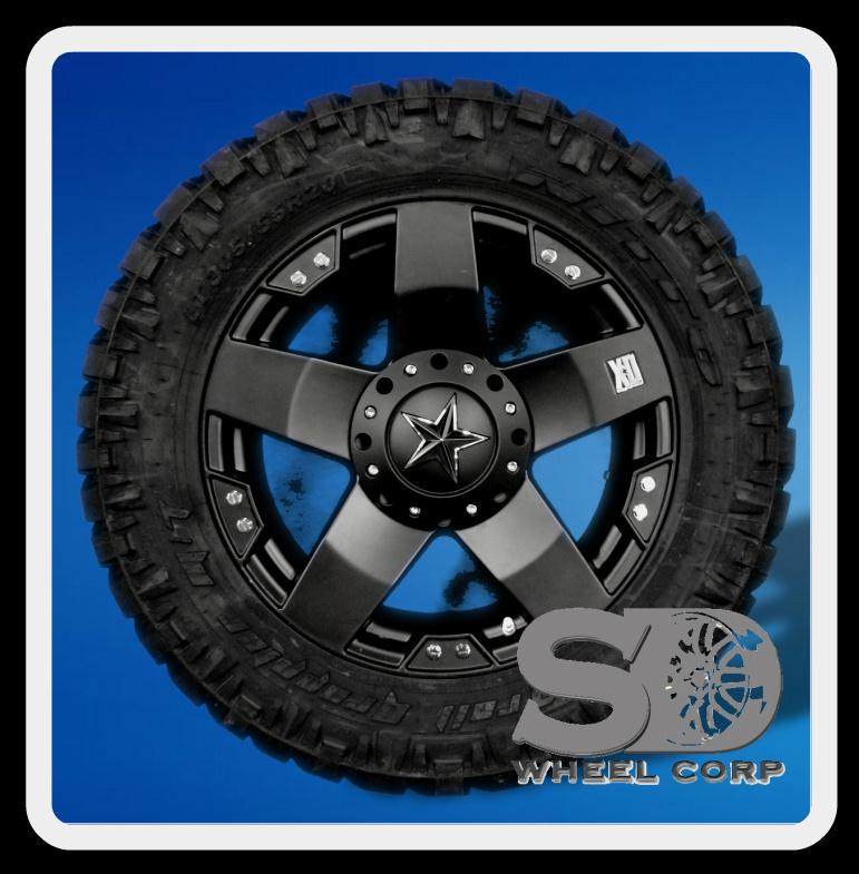 20" wheels rims xd rockstar matte black w/ 305-55-20 nitto trail grappler mt