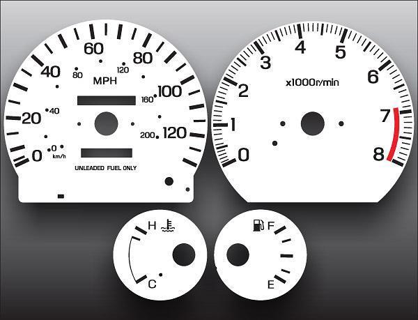 1998-1999 nissan sentra gxe tach instrument cluster white face gauges