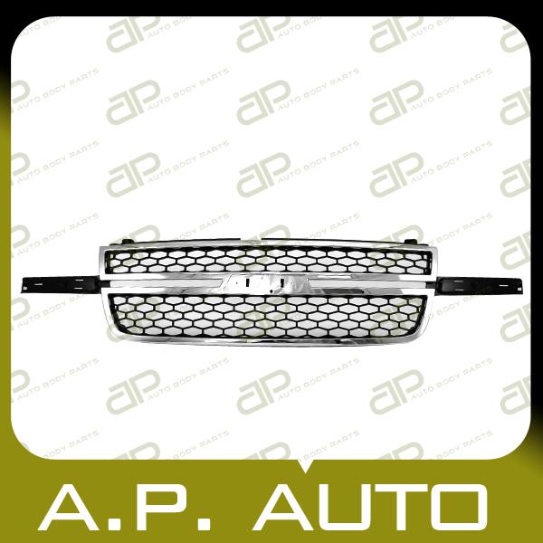 New grille grill assembly 06-07 chevy silverado 1500hd mat gray honeycomb