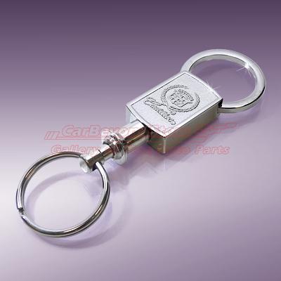Cadillac classic logo valet key chain, key tag, keychain, licensed + free gift
