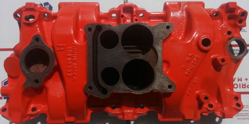 Chevy sb 4bbl cast iron intake manifold 3927184