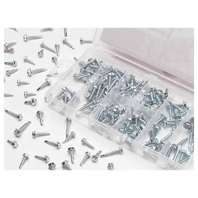 Performance tool screw set self-drilling steel zinc plated 200 pieces case kit