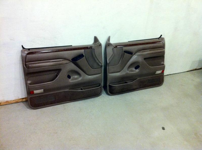 F150 xlt door panel tan with switch plates - wood grain inlays f250 f350 7.3