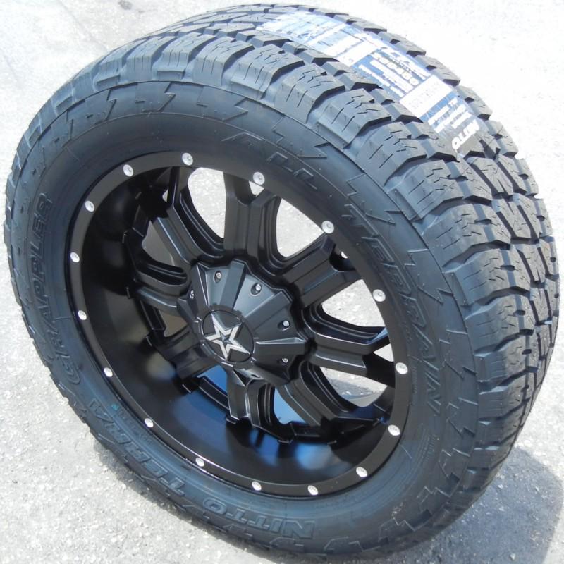 20" black tis 535 wheels rims nitto terra grappler tires dodge ram toyota tundra