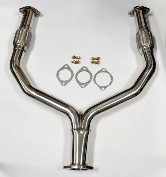 Nissan 370z infiniti g37 y pipe decat catless straight downpipe exhaust 