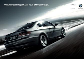Original bmw car poster/new 3 er coupe/race lap print
