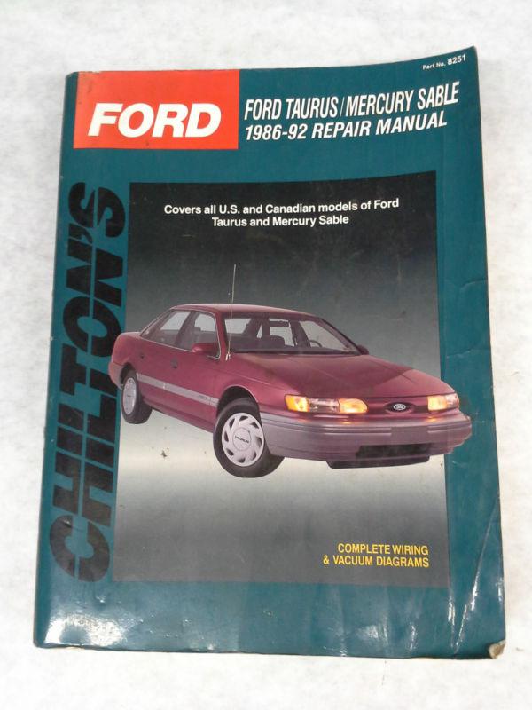 Chilton ford taurus & mercury sable 1986 thru 1995 auto repair manual #8251