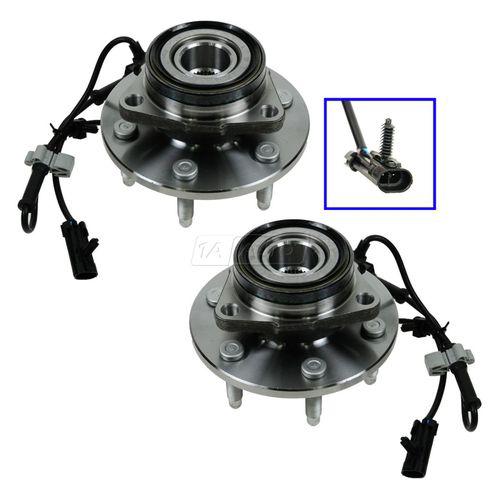Front wheel hubs & bearings pair set w/abs for chevy gmc truck 4x4 4wd awd