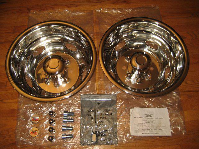 Chevy gmc 3500hd 17 inch rear dually wheel simulators stainless steel ng17
