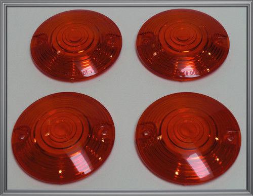 4 red turn signal lenses for harley touring softail running light blinkers 