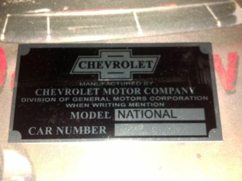 2 old  chevy  national car warranty info id plate