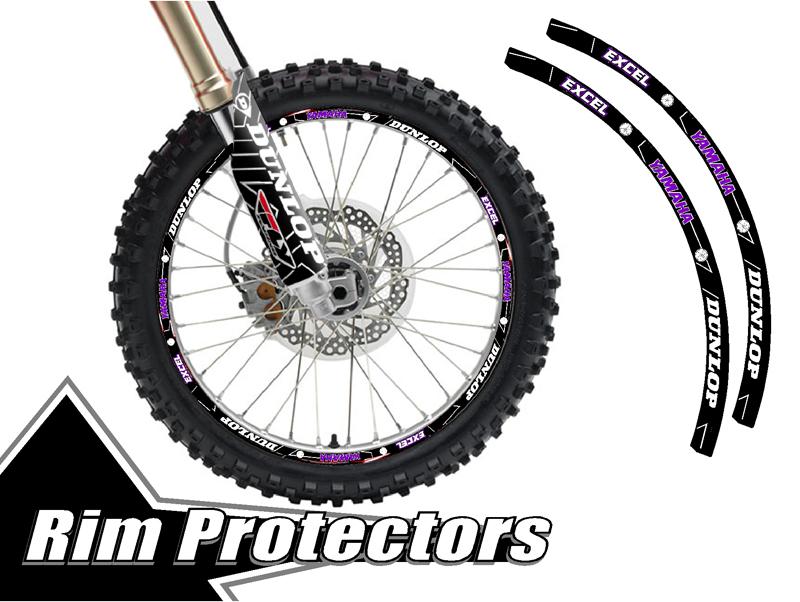 10 & 12 inch dirtbike rim protectors 10" wheel decals dirt bike tape graphics yu