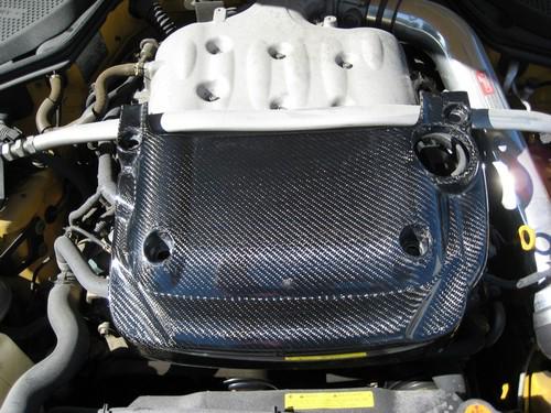 2003-2009 nissan 350z real carbon fiber engine cover radiator cooling plate