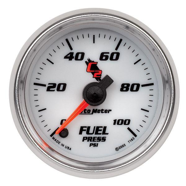 Auto meter 7163 c2 2 1/16" electric fuel pressure gauge 0-100  psi
