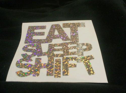 Jdm sweetheart honda girl glitter vinyl sticker jdm eat sleep shift choose color