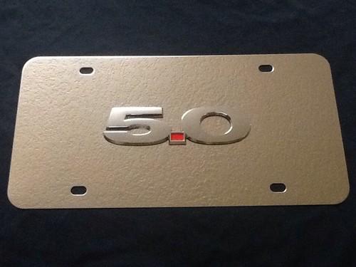 New 3d mirrored aluminum ford mustang 5.0 license plate