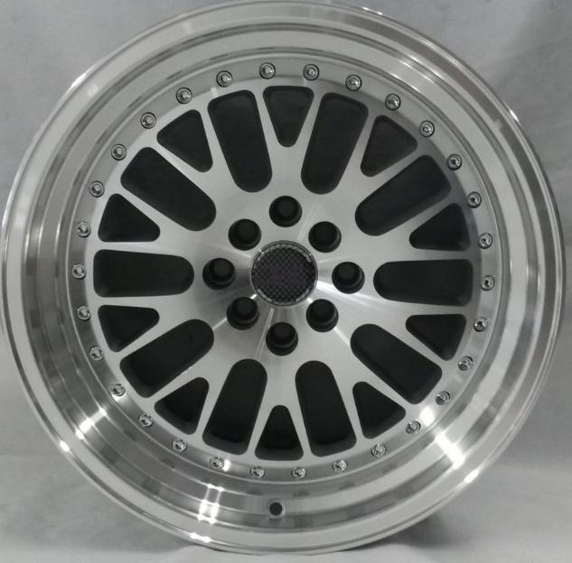 17" x 9"  ccw style jnc wheel --silve with machined lip 4 x 100  4 x 114.3 +25et