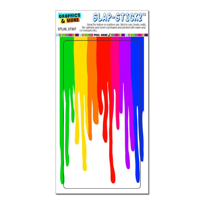 Paint dripping rainbow on white art artist painting slap-stickz™ bumper sticker