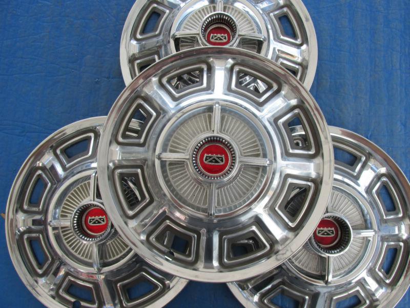Set of 4 1966 ford fairlane 14" spinner hubcap m-11 c6oz1130c cb6