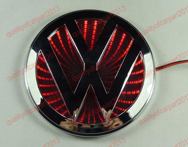3d red led car decal logo light badge lamp emblem sticker for bora vw 