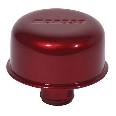 Moroso 68718 valve cover breathers push-in round aluminum red moroso logo pair