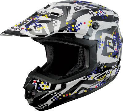 New gmax gm76x crazy-g offroad/motocross adult helmet, white/black, 2xl/xxl