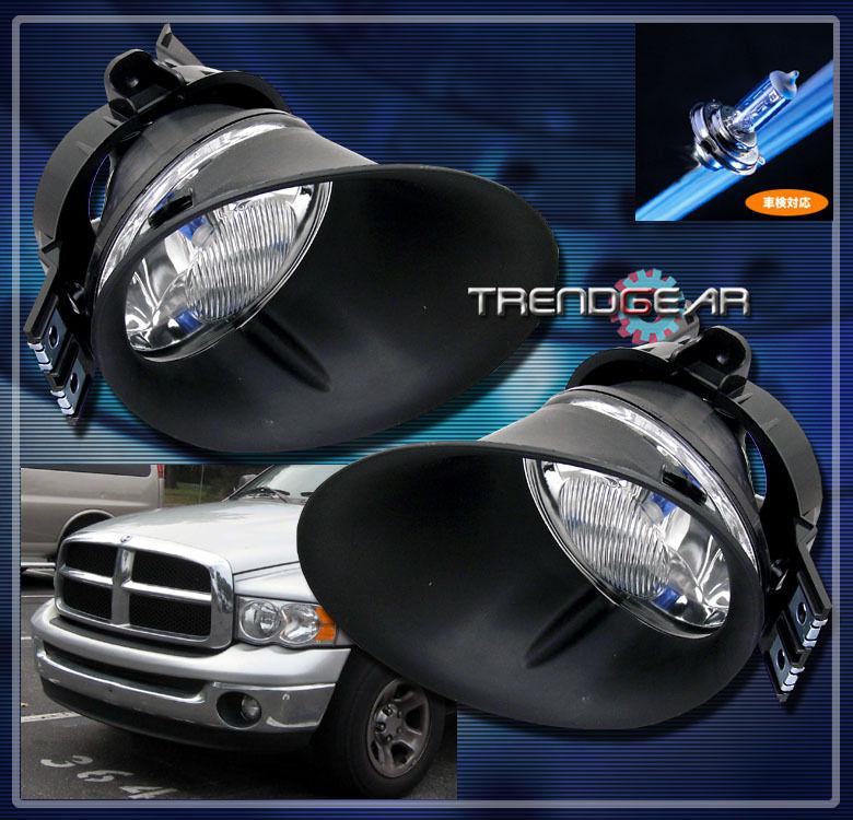 02-09 dodge ram 1500 2500 3500 pickup bumper driving clear fog lights lamp+bezel
