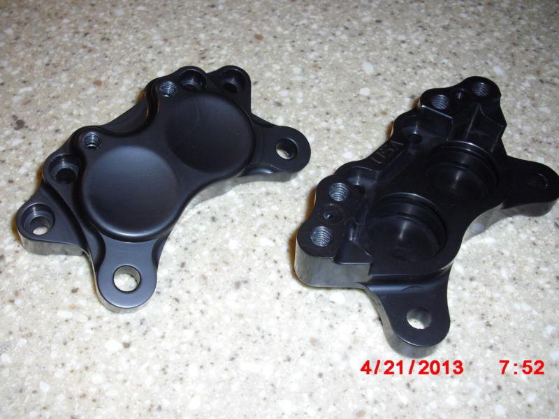 Black anodize ultima 4 piston caliper parts for harley models and customs