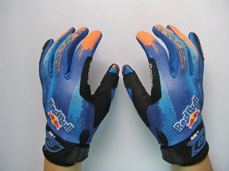 Blue motocross racing riding dirt bike bicycle full finger motorcycle gloves xl