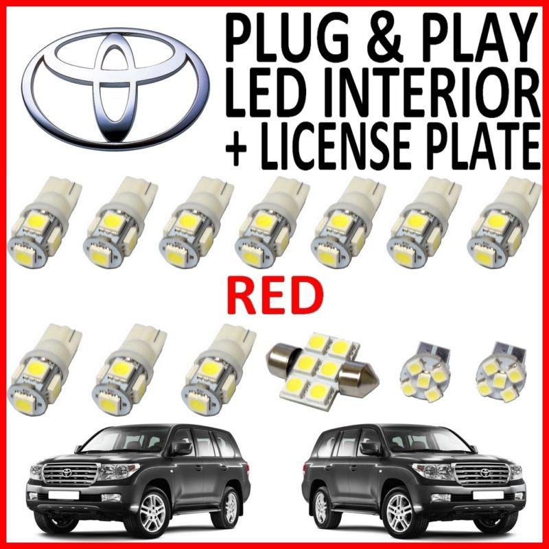 13 piece super red led interior package kit + license plate tag lights tl1r