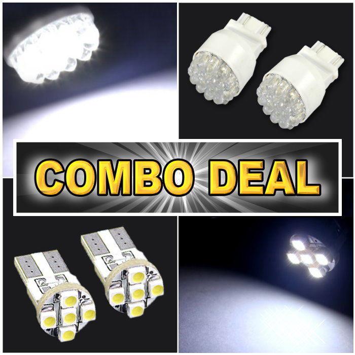 White backup 3157 + license plate t10 168 led lights combo package deal #19