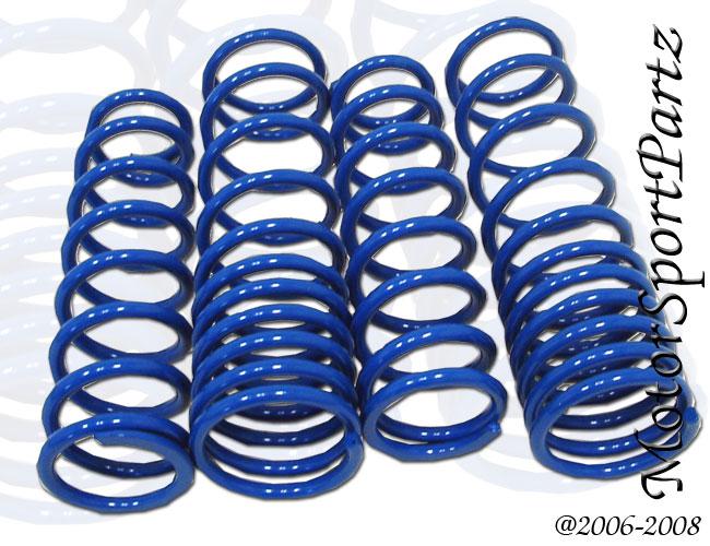 Blue lowering springs (4pcs front & rear) mitsubishi lancer 2002-2005 2006 2007