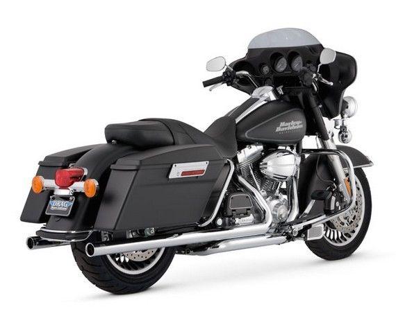 Vance & hines big shots duals exhaust chrome for harley fl 07-08