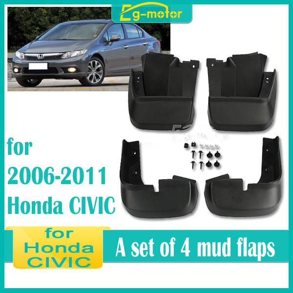 Mud flaps splash guards for 2007 2008 2009 2010 2011 07 08 09 10 honda civic x4