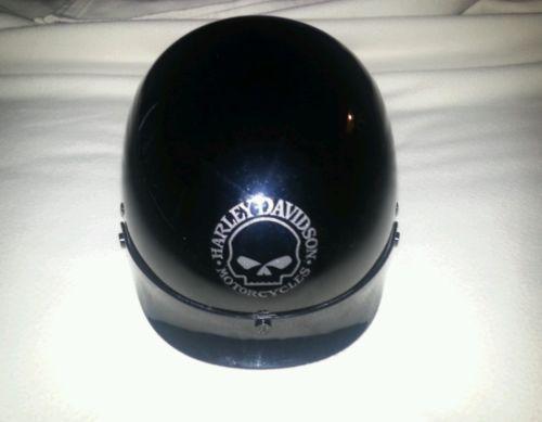 Harley davidson helmet dot half skull visor face shield black