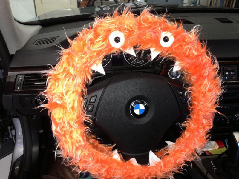 Fuzzy steering wheel cover  monster - new -  great halloween or gift idea! 