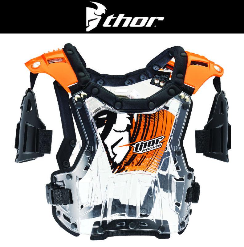 Thor child orange quadrant dirt bike roost guard chest protector mx atv 2014