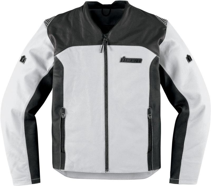 Icon device white leather jacket 2013 motorcycle