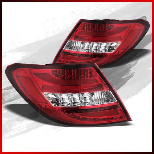 11-13 benz w204 c-class red clear led tail lights built-in amber led turn signal