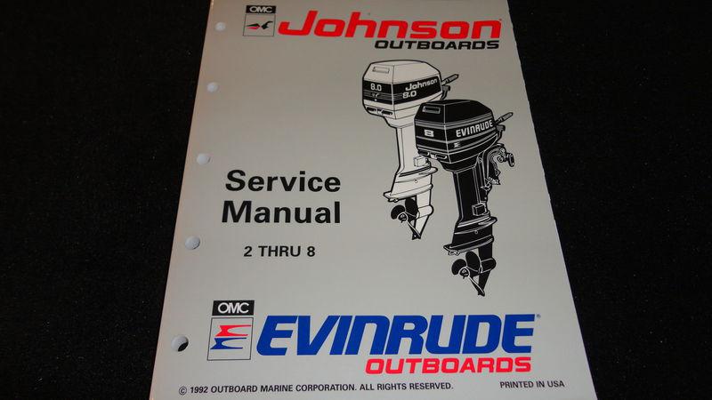 Used 1993 johnson evinrude outboards service manual 2-8 hp #508281