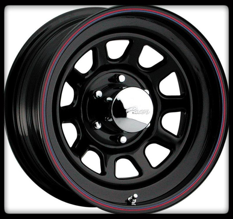 15x8 pacer alloy 342b black daytona 6x5.5 frontier tacoma tundra gmc wheels rims