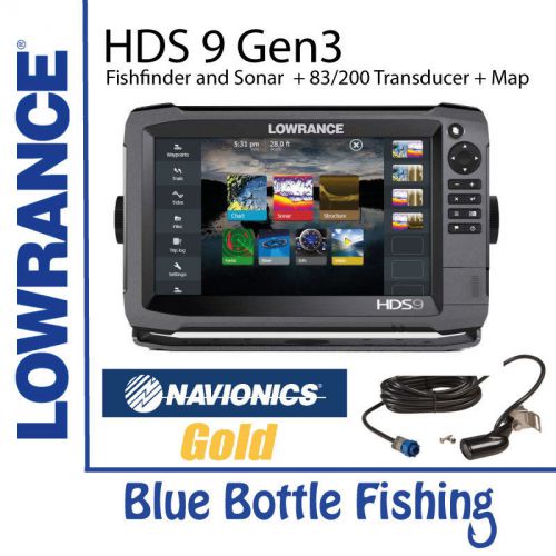 Lowrance hds 9 gen 3 touch + 83/200 transducer + navionics gold