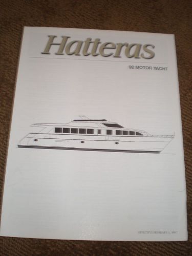 1997 hatteras 92 motor yacht marketing / specifications brochure