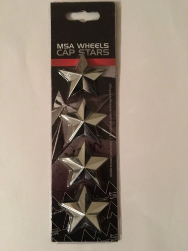 Set of 4 msa flat chrome stars (fits all msa wheel caps except m16)