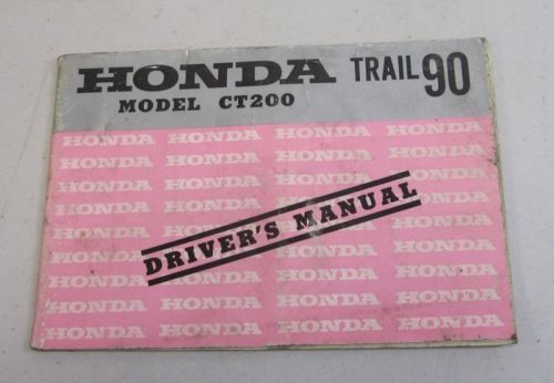 1965 honda trail 90 model ct200 driver&#039;s manual motorcycle maintenance booklet