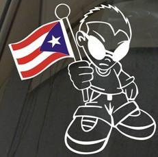 Boricua boy puerto rico flag vinyl decal sticker unique puertorriqueño coqui