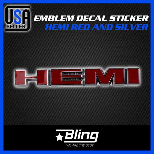 2pcs 3d hemi emblem fender badge sticker logo for dodge ram journey red+silver
