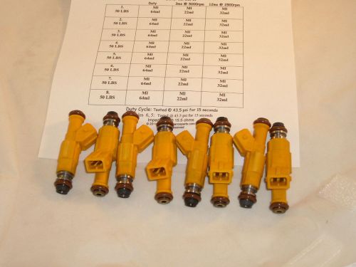 Chevrolet 1986-04 camaro 50#lbs/hr set of  8 direct fit new style fuel injectors