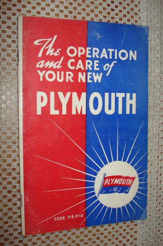 1940 plymouth owners manual p9 p10 original glove box book rare
